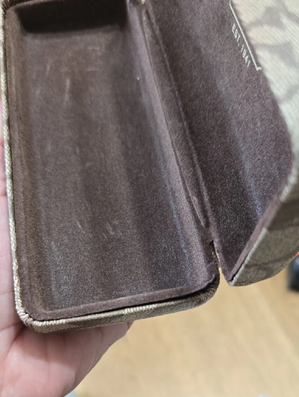 COACH Brown Signature Monogram Eyewear Case